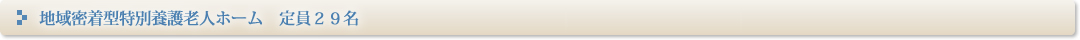 地域密着型特別養護老人ホーム　定員２９名